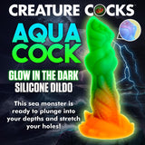 Creature Cocks Aqua-Cock - Glow in Dark Multi-Coloured 19.3 cm Fantasy Dildo