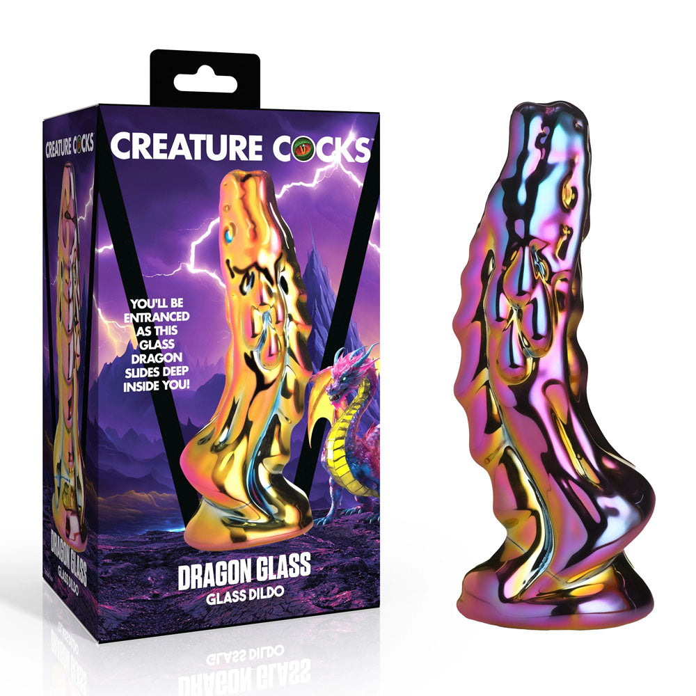 Creature Cocks Dragon Glass Dildo – Iridescent Borosilicate Glass, 15.7cm