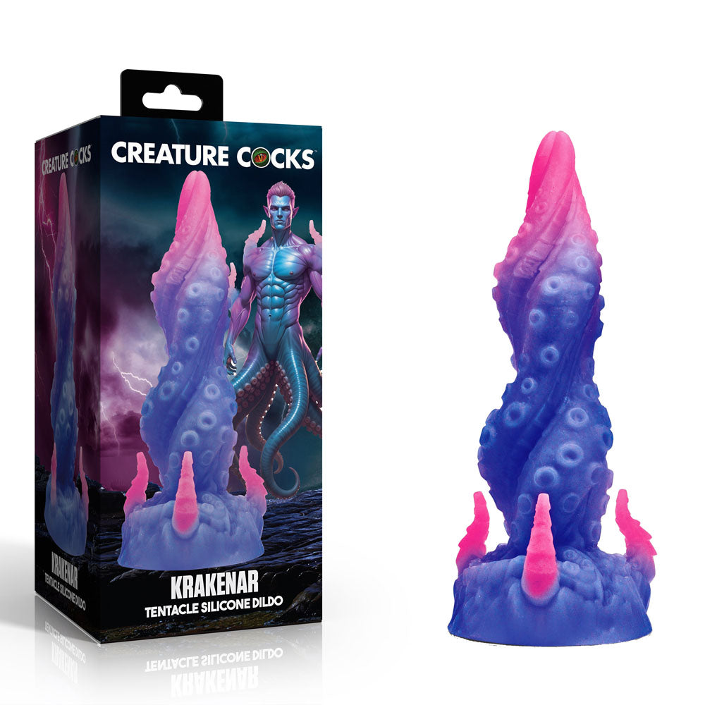 Creature Cocks Krakenar Purple Pink Silicone Tentacle Dildo Large