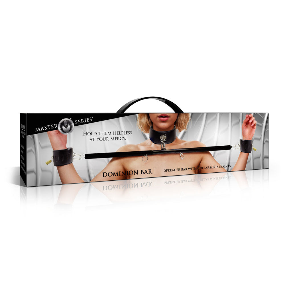 Master Series Dominion Adjustable Spreader Bar Black With Collar Fitness