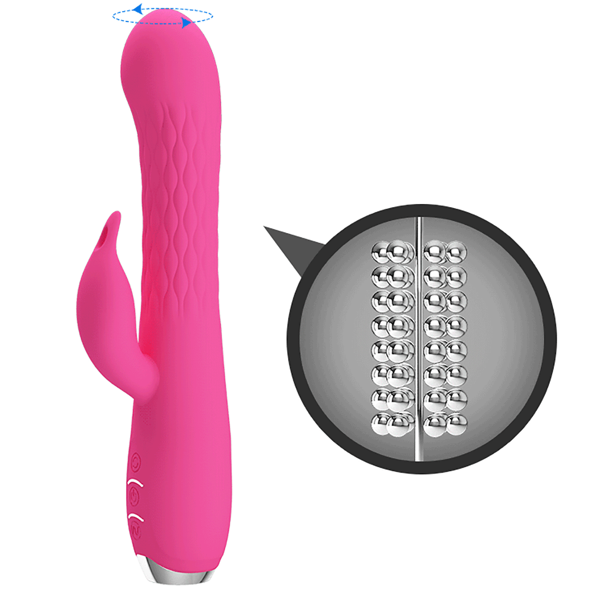 Party Up ERIC Rotating Beads Vibrator - Pink - VIBRATORS