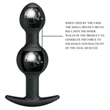 Party Up JAMES Anal Bead Plug - Black 10.4 cm - ANAL TOYS