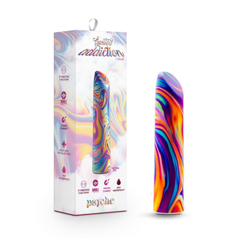 Limited Addiction Psyche - Power Vibe - Rainbow 10.2 cm USB Rechargeable Bulet