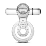 Stay Hard 10-Function Vibrating Tongue Ring - Clear Vibrating Cock & Ball Ring