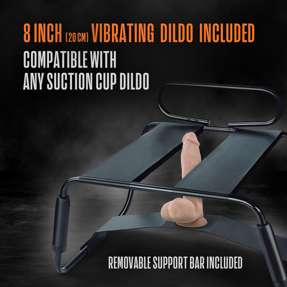 Temptasia Surrender Sex Chair - Black Sex Stool With Vibrating Dildo