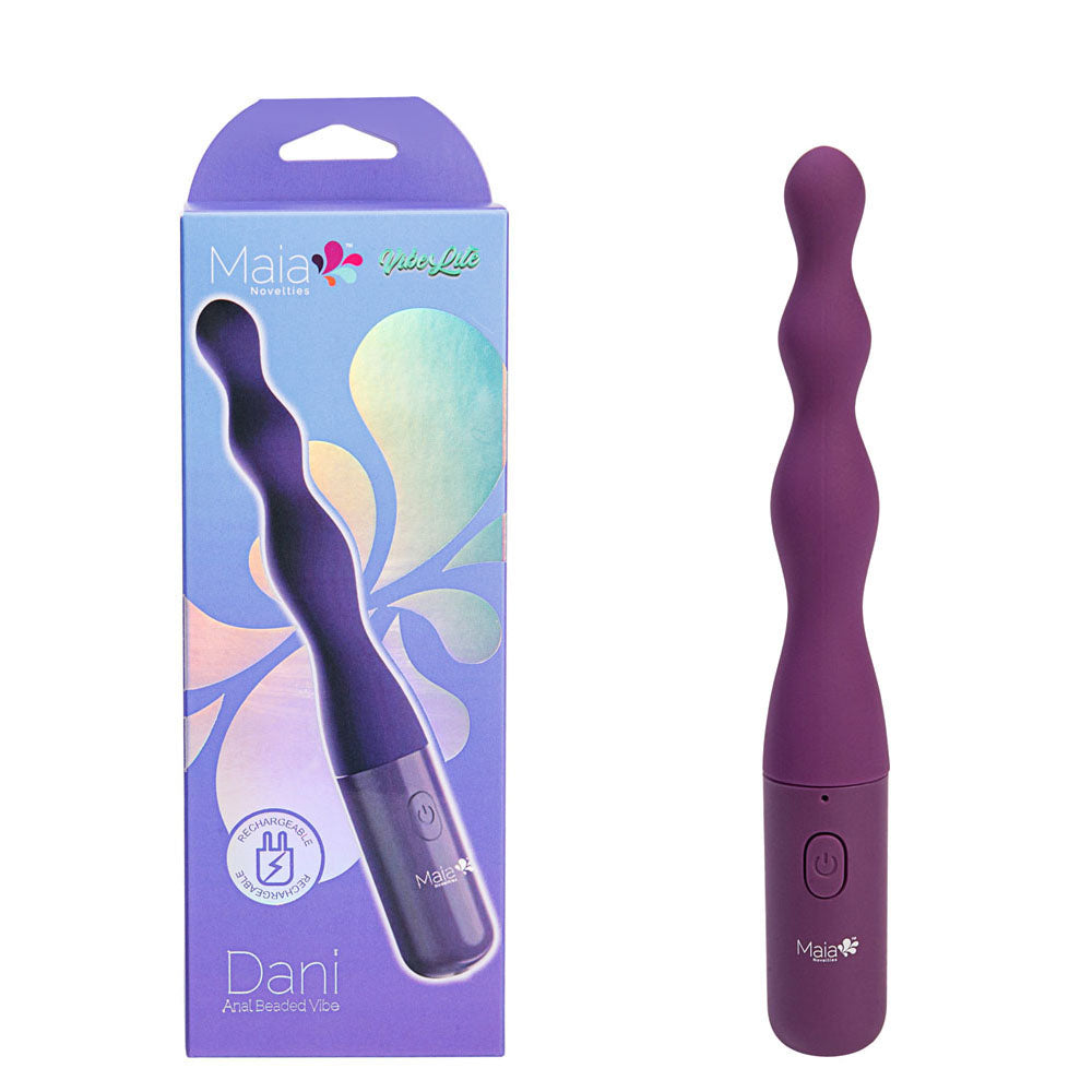 Maia DANI - Purple 17.8 cm USB Rechargeable Beaded Vibrator