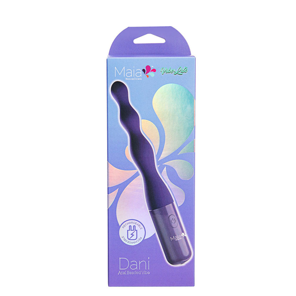 Maia DANI - Purple 17.8 cm USB Rechargeable Beaded Vibrator