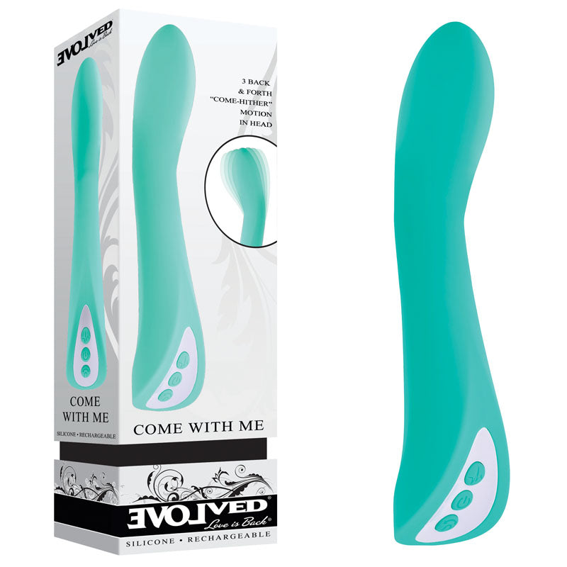 Evolved COME WITH ME - Teal 20.3 cm USB Rechargeable Vibrator with Flicking Head