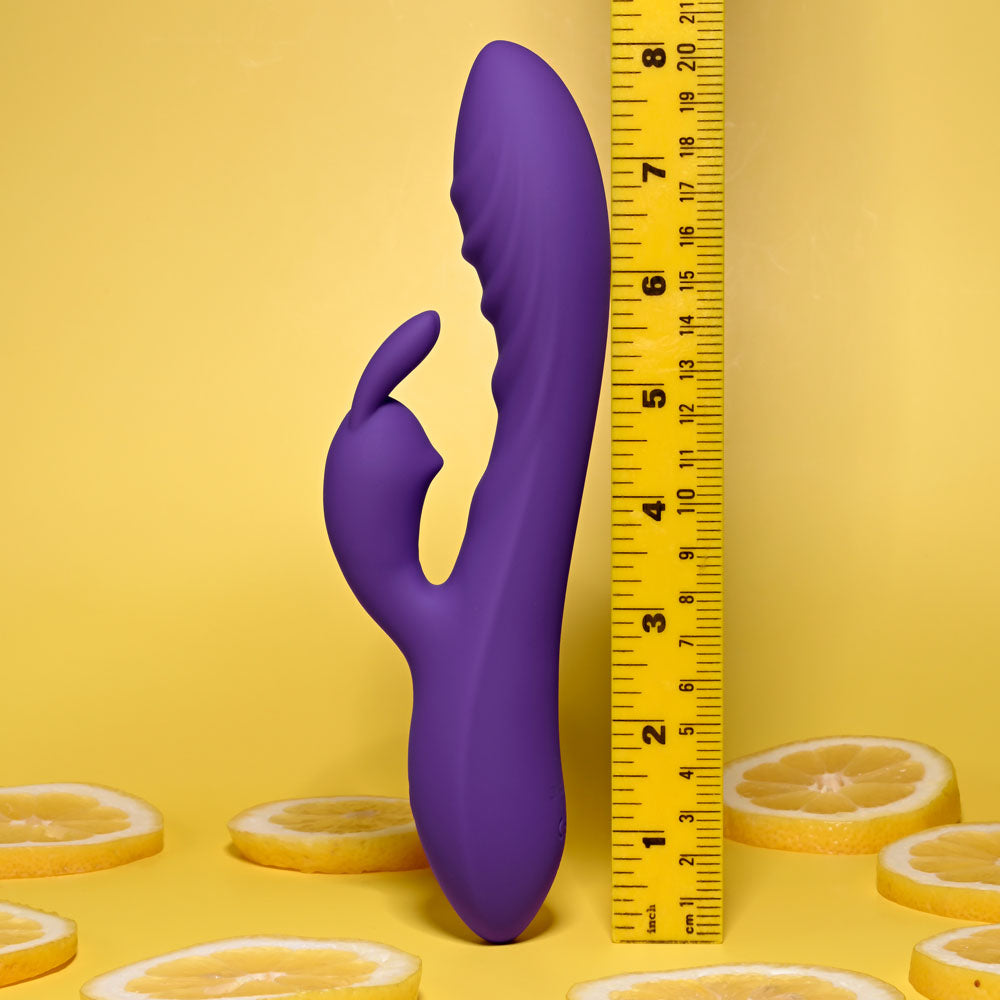 Evolved WAVY RABBIT - Purple 20.6 cm USB Rechargeable Rabbit Vibrator