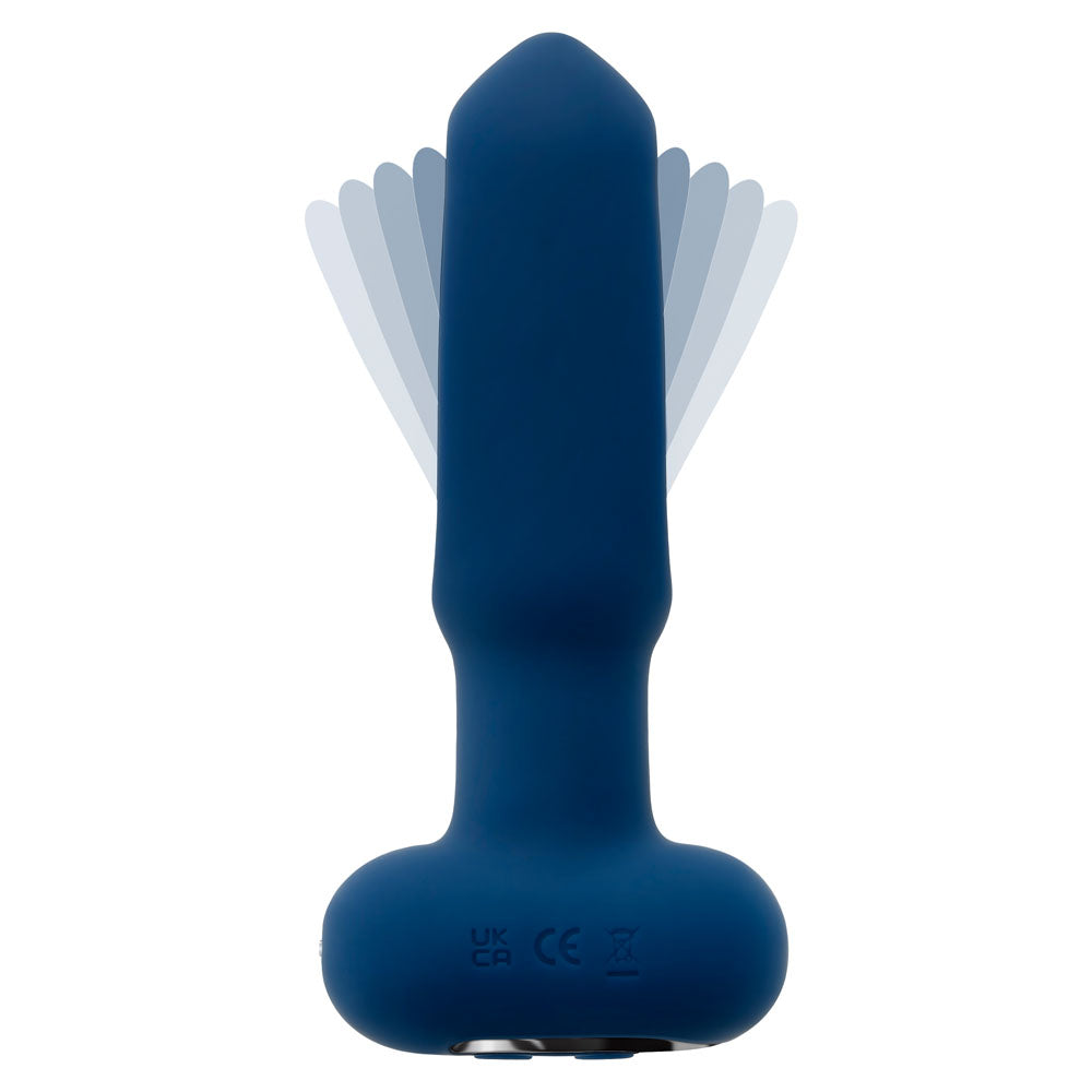 Evolved THE FLAPPER - Blue 14 cm USB Rechargeable Vibrating and Flapping Butt Plug with Remote