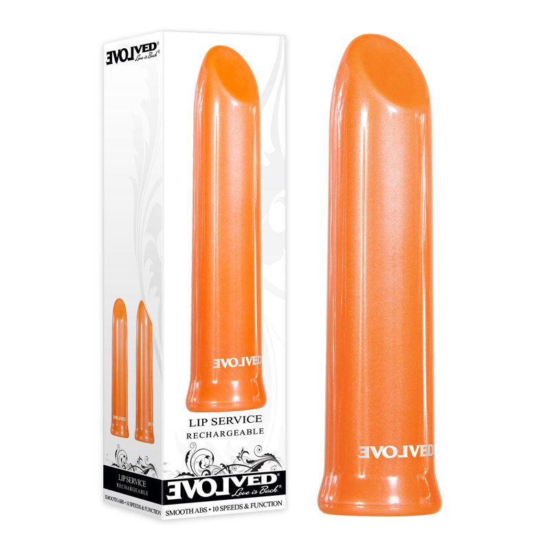 Evolved Lip Service - Orange 10 cm USB Rechargeable Lipstick Vibrator