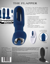 Evolved THE FLAPPER - Blue 14 cm USB Rechargeable Vibrating and Flapping Butt Plug with Remote