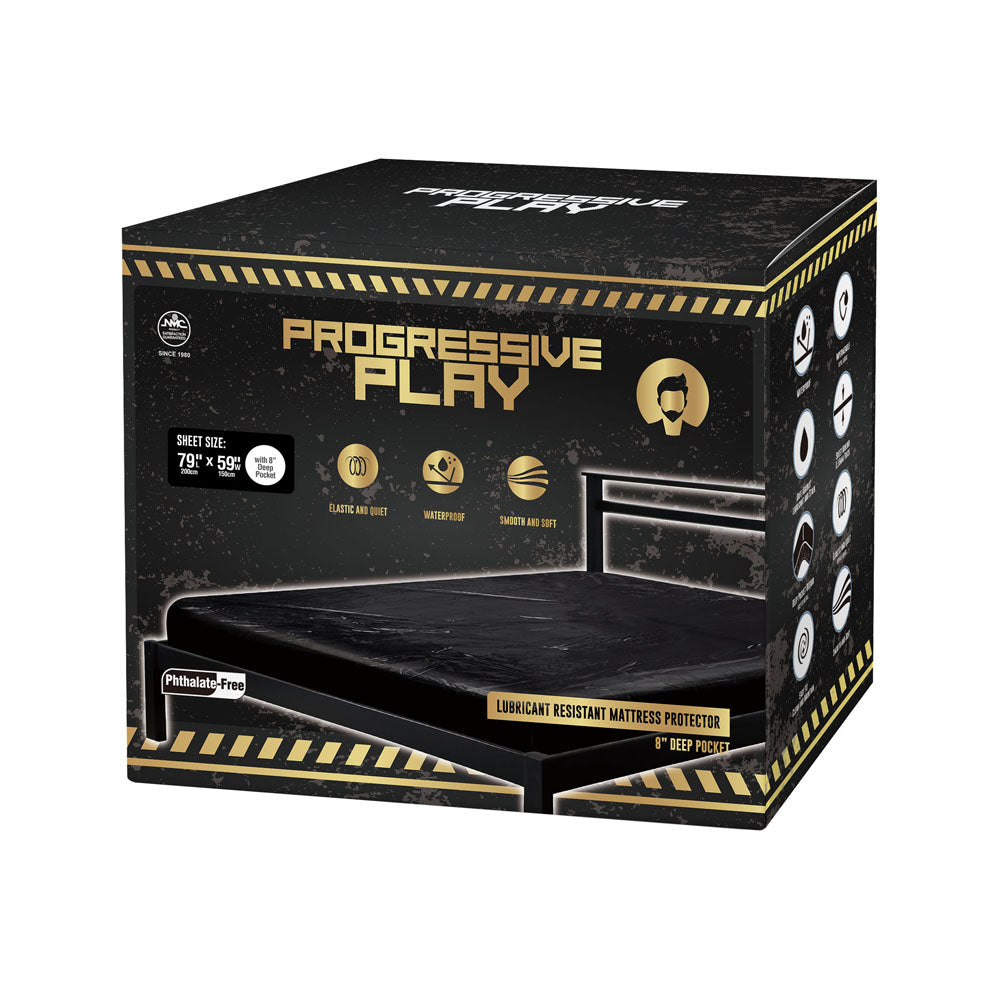Progressive Play Lubricant Resistant Mattress Protector Double Bed Black