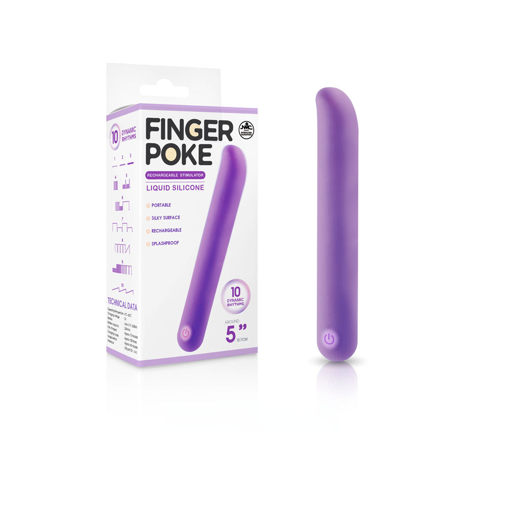 Finger Poke - Purple - Purple 12.7 cm USB Rechargeable Bullet