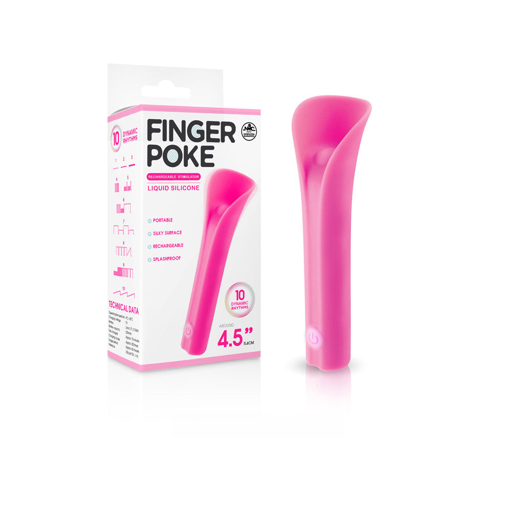 Finger Poke - Pink - Pink 11.4 cm USB Rechargeable Bullet