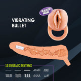 Extendor+ - Flesh 2 Inch Vibrating Penis Extender and Stroker