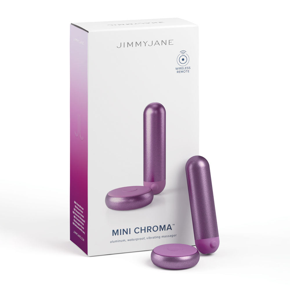 JimmyJane Mini Chroma - Purple - Purple 7.8 cm USB Rechargeable Bullet with Wireless Remote