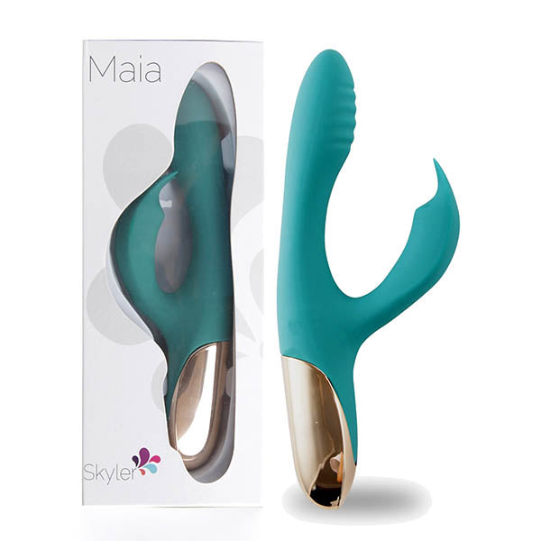 Maia Skyler - Green 21.6 cm USB Rechargeable Bendable Rabbit Vibrator