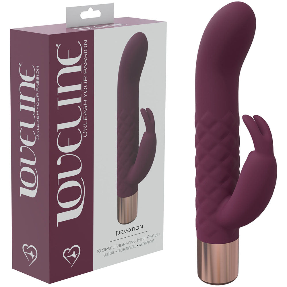 LOVELINE Devotion - Burgundy - Burgundy 14.2 cm USB Rechargeable Rabbit Vibrator