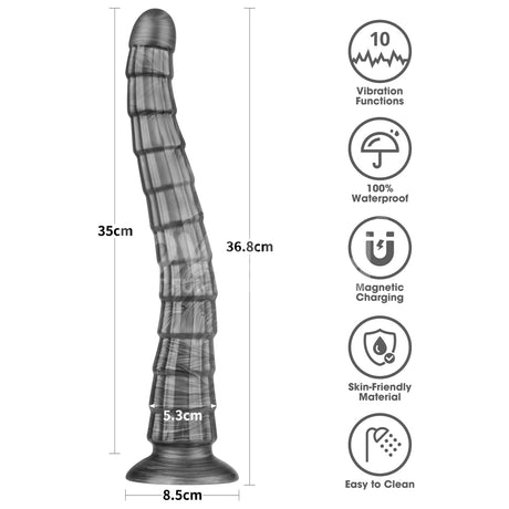 King Sized Vibrating Vibrax Slider - (14.5'') Rechargeable Dildo