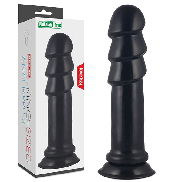 King Sized Anal Ripples - Black (11.5'') Mega Anal Plug