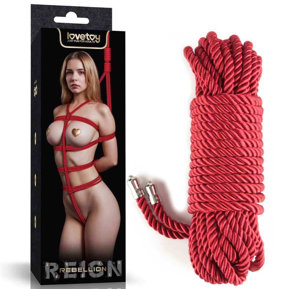 Rebellion Reign Silky Bondage Rope - Red 10 metre length