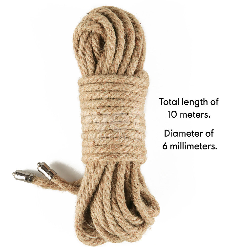 Rebellion Reign Hemp Bondage Rope - Rustic 10 metre length