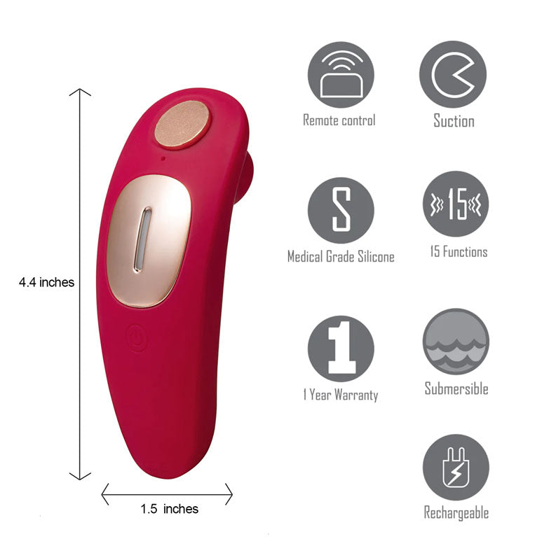 Maia Remi - Red USB Rechargeable Panty Vibe with Suction