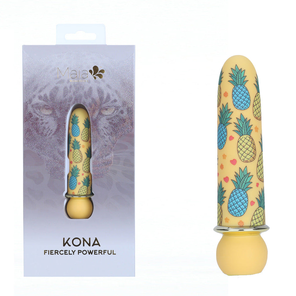 Maia Kona Pineapple Yellow 10 Cm USB Rechargeable Powerful Bullet Vibrator