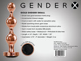 Gender X GOLD DIGGER SMALL - Rose Gold Small Butt Plug with Black Gem Base