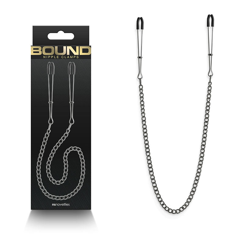 Bound Nipple Clamps - Gunmetal Nipple Clamps with Chain