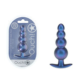 OUCH! Beaded Anal Plug - Metallic Blue