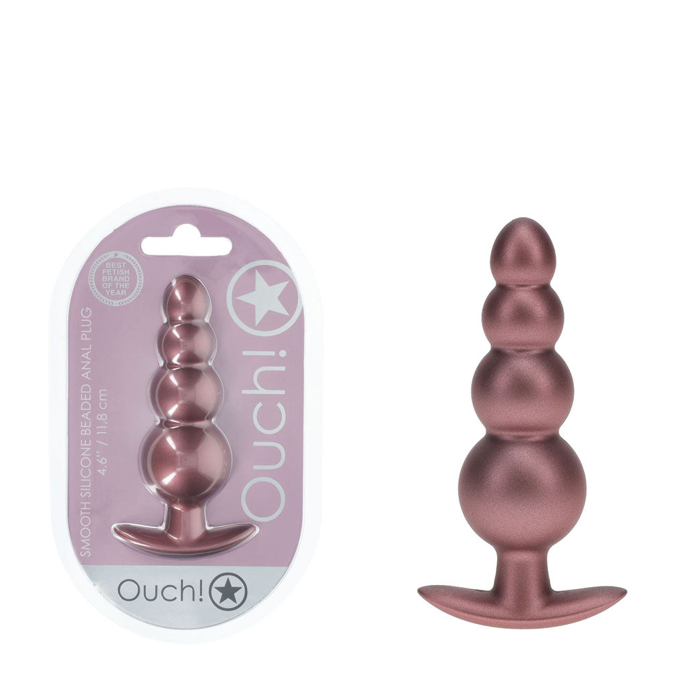 OUCH! Beaded Anal Plug - Rose Gold