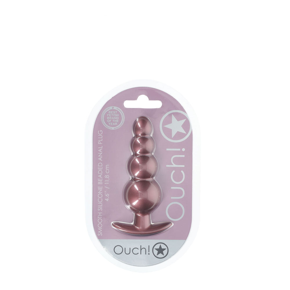 OUCH! Beaded Anal Plug - Rose Gold