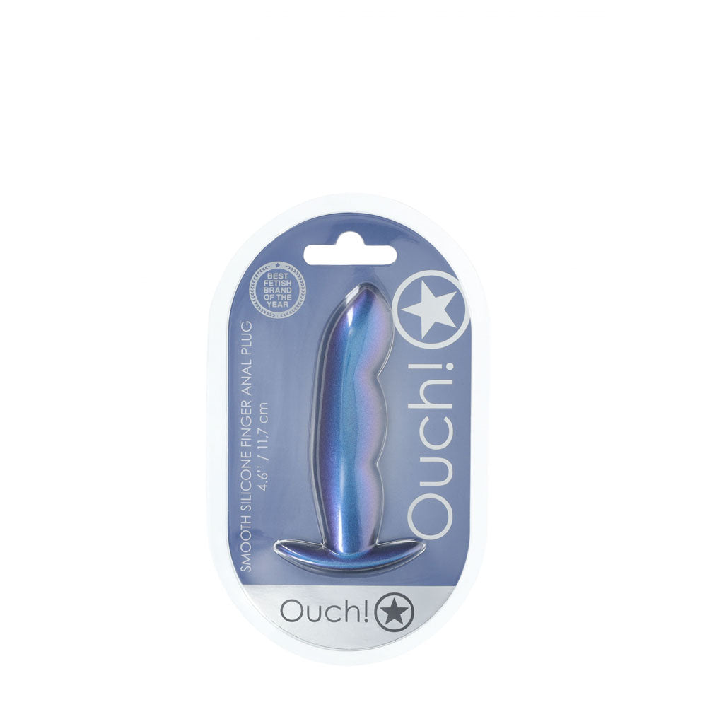 OUCH! Finger Anal Plug - Metallic Blue