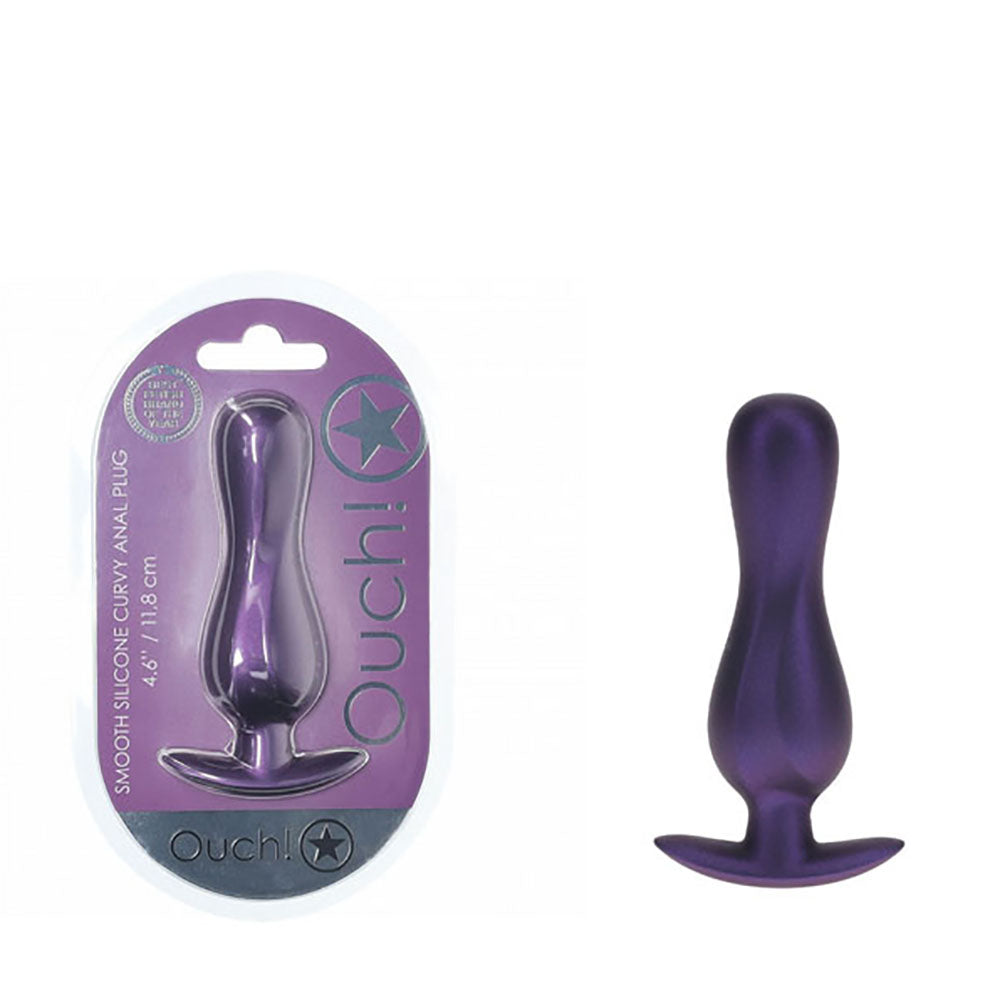 OUCH! Curvy Anal Plug - Metallic Purple