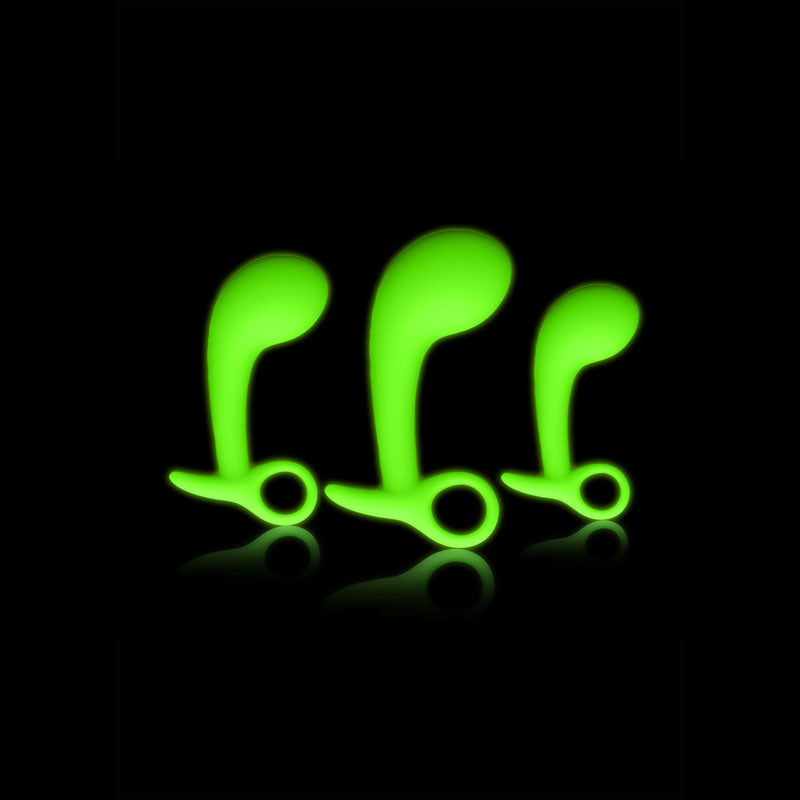 OUCH! Glow In The Dark Prostate Kit - Glow in Dark Prostate Massagers - Set of 3