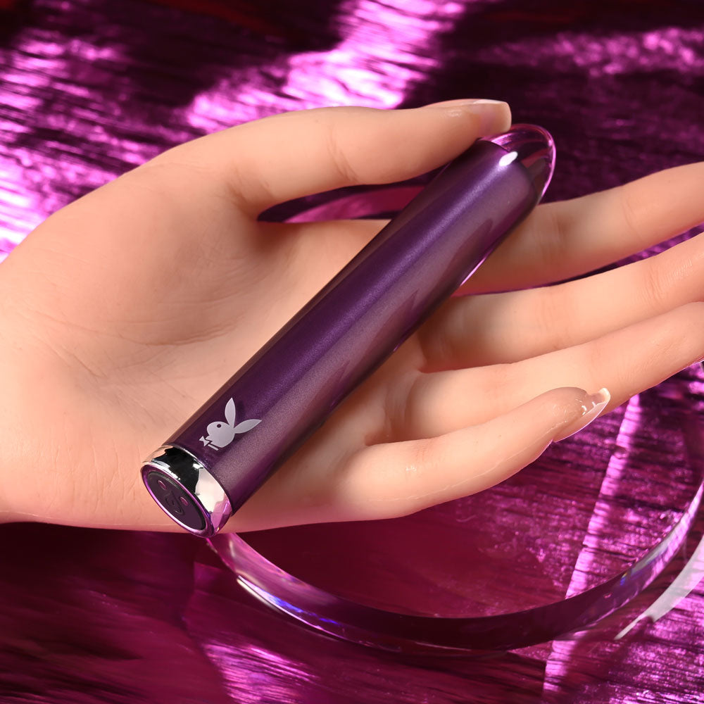 Playboy Pleasure AMETHYST - USB Rechargeable Glass Tipped Mini Vibrator