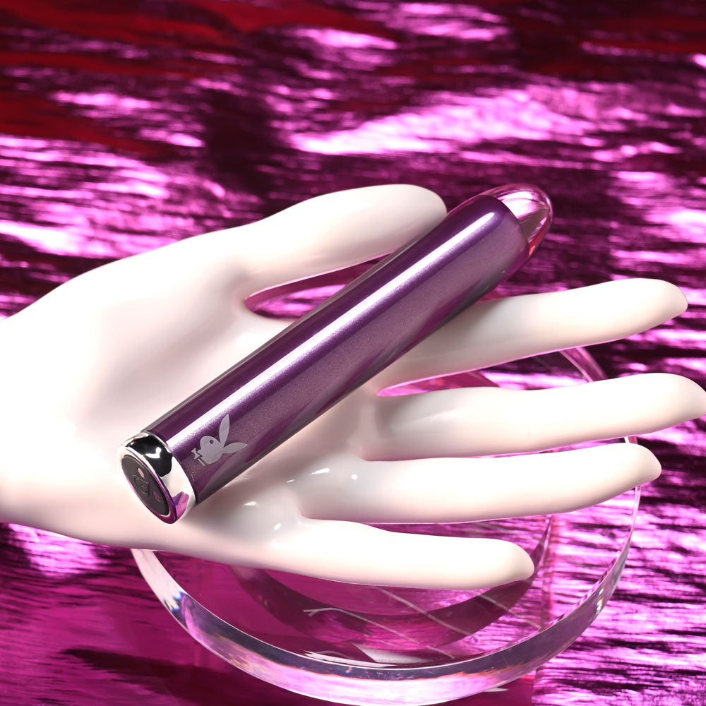 Playboy Pleasure AMETHYST - USB Rechargeable Glass Tipped Mini Vibrator