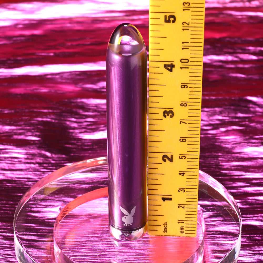 Playboy Pleasure AMETHYST - USB Rechargeable Glass Tipped Mini Vibrator