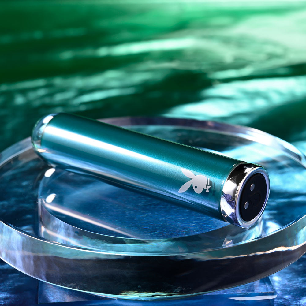 Playboy Pleasure EMERALD - USB Rechargeable Glass Tipped Bullet