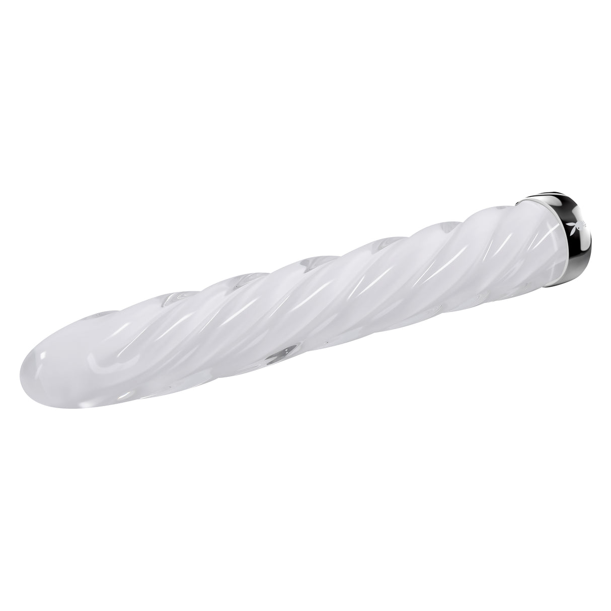 Playboy Pleasure IN A TWIST - White Glass Rechargeable Vibrator