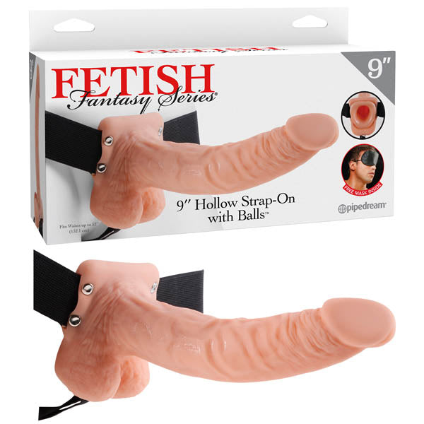 Fetish Fantasy Series 9'' Hollow Strap-on With Balls - Flesh 22.9 cm (9'') Hollow Strap-On