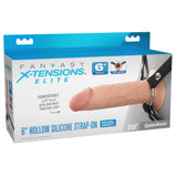 FX Elite 6'' Silicone Hollow Strap-On - Flesh - Flesh 15.2 cm Hollow Strap-On