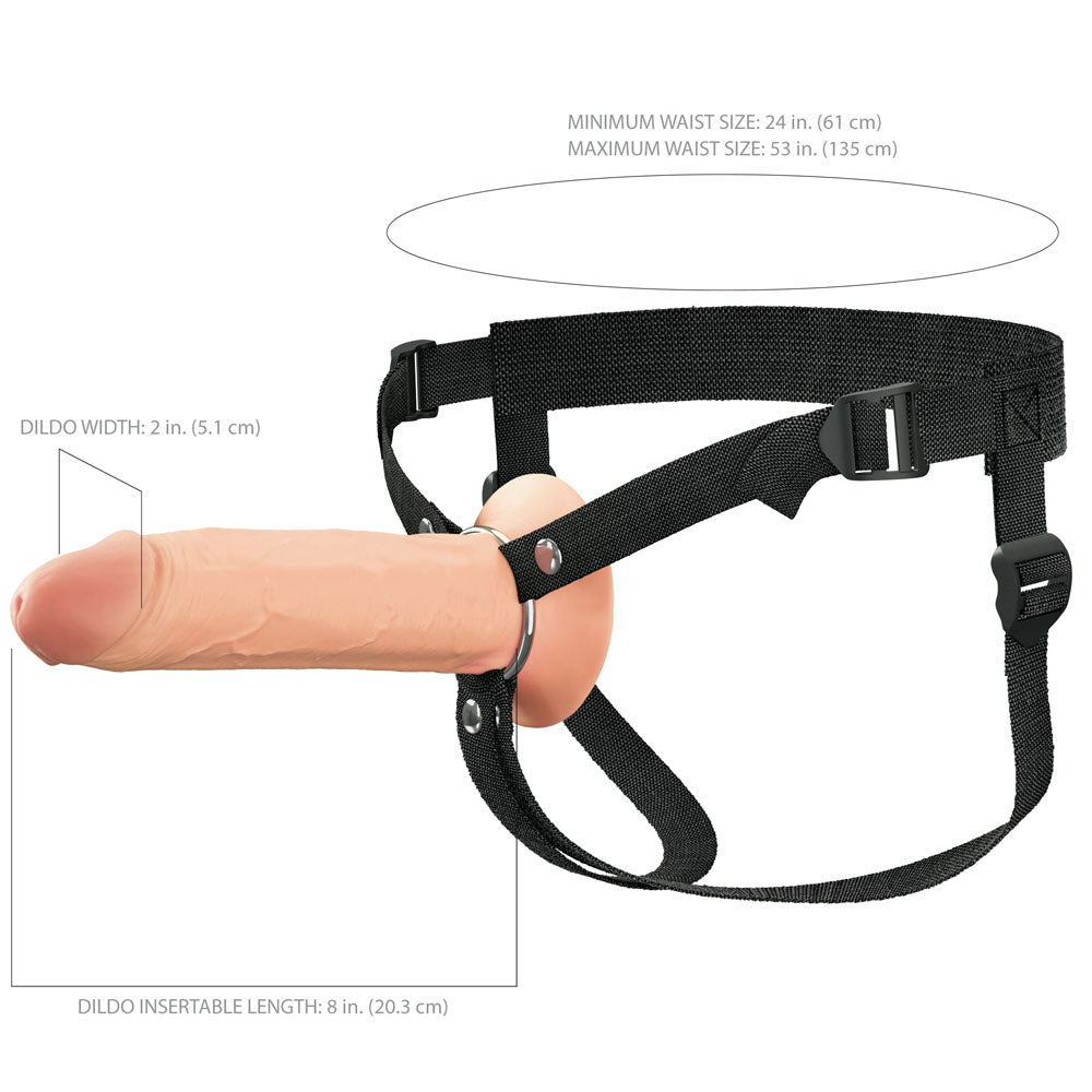 FX Elite 8'' Silicone Hollow Strap-On - Flesh 20 cm