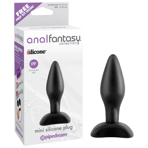 Anal Fantasy Collection Mini Silicone Plug - Black 7.5 cm (3'') Butt Plug