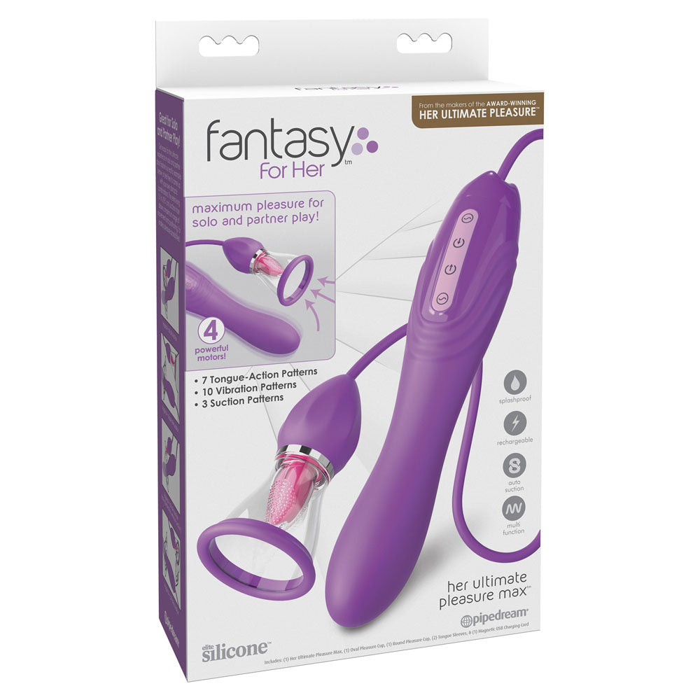 Fantasy For Her Her Ultimate Pleasure Max - Purple USB Rechargeable Vibrator with Flicking Stimulator