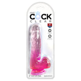 King Cock Clear 6'' Cock with Balls - Pink 15.2 cm Dong