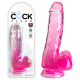 King Cock Clear 6'' Cock with Balls - Pink 15.2 cm Dong