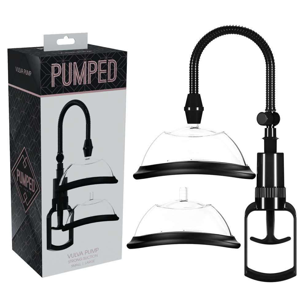Black Intimate Vulva Suction Pump With Two Silicone Cups For Wellness